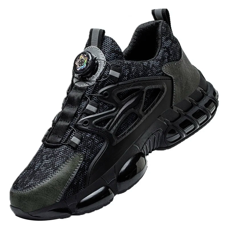 Men's Safety Shoes Air Cushion Protection Safety Boots Fashionable Casual Shoes Breathable Odor Protection Men's Work Shoes