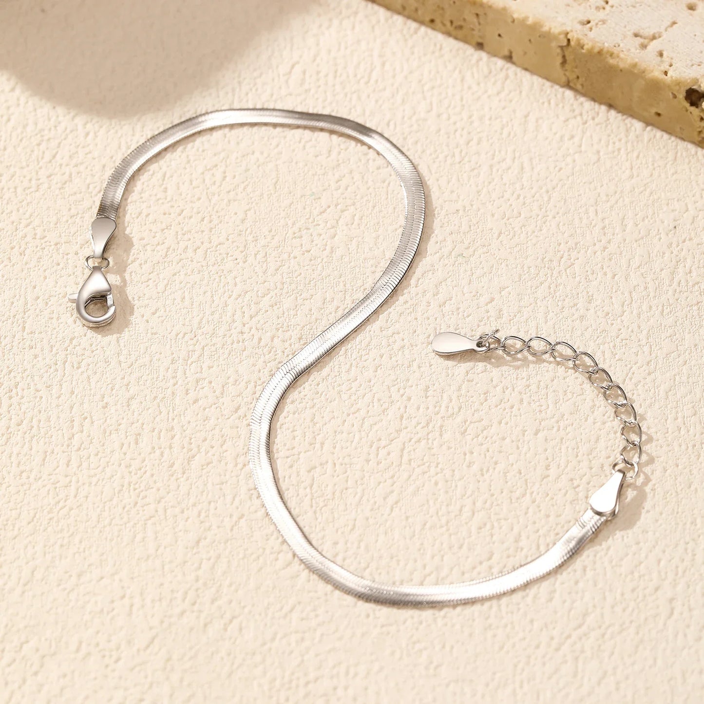 925 Sterling Silver Simple Trendy Snake Stackable Trendy Chain Bracelet For Women Party Fine Jewelry Accessories