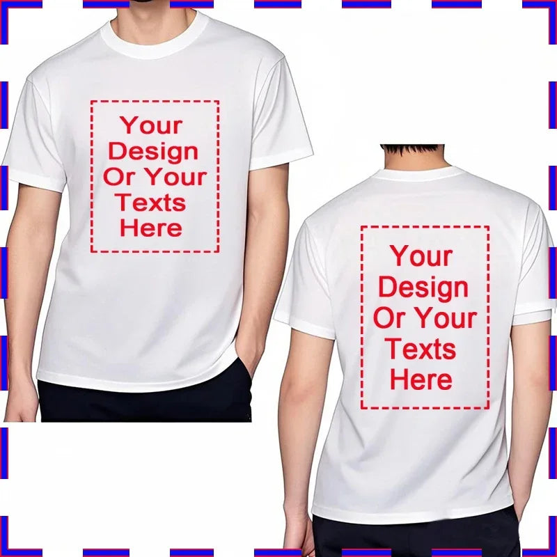 Custom Unisex Tshirt Add Your Own Message Cotton O Neck Top Tees Bigger Size Gift Custom Unisex Personalized Tshirts 4XL 5XL