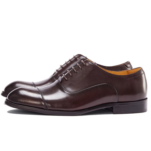 Leather Oxford Dress Shoes British Retro Formal Business Wedding Derby Shoes