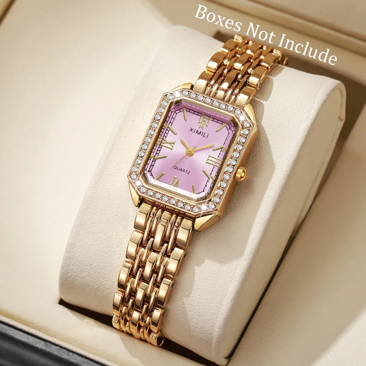 1/2/3/5PCS Fashion Rectangle Women Watches Set Ladies Rhinestone Quartz Watch Bracelet Strap Wristwatch(Without Box)