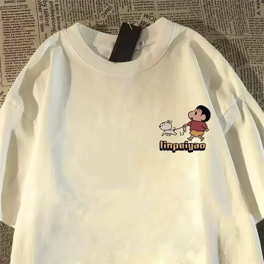 Japanese Anime Printed Cotton T-shirt Cute Style Women's Short Sleeve T-shirt Personality High-Quality Tops