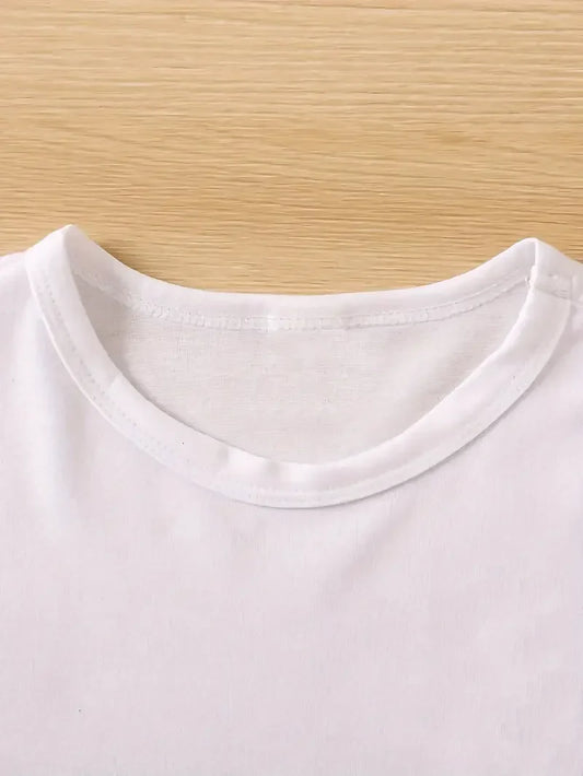 Fashion T Shirt Women Vibrant Spanish Letter Print Short Sleeve Round Neck Women's Casual Summer Breathable T-shirt