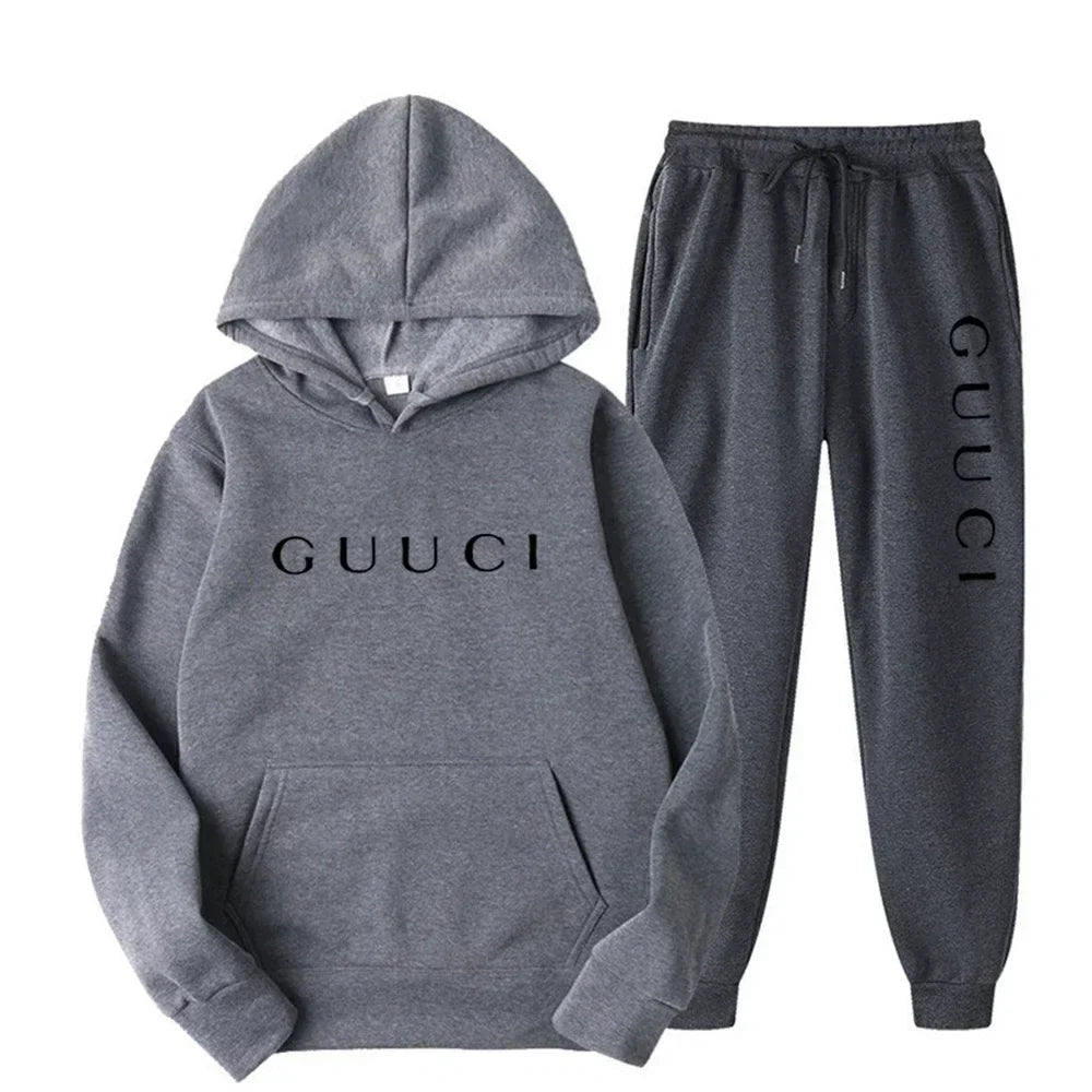 ashionable men's casual sports outfit - New style hooded sports shirt + sports pants set