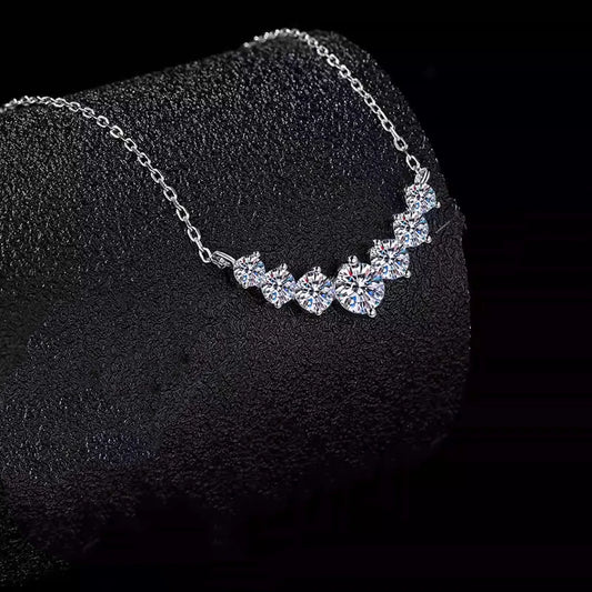 Moissanite Necklace for Women Wedding Fine Jewelry with Certificates 925 Sterling Silver Plated 18K White Gold Necklace