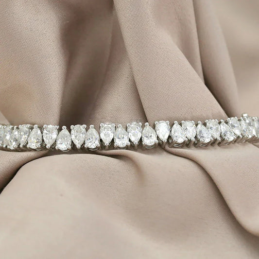 0.35carat Waterdrop Moissanite Tennis Bracelet For Women S925 Silver Pear cut Lab Diamond Engagement Bracelets With Certificate