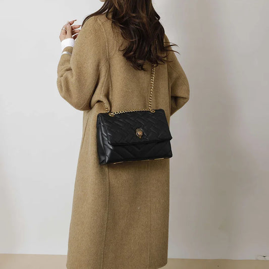 2026 New Chain Bag Textured Rhombus Embroidery Thread Single Bag Versatile Single Shoulder Crossbody Hot Selling Women's Bag