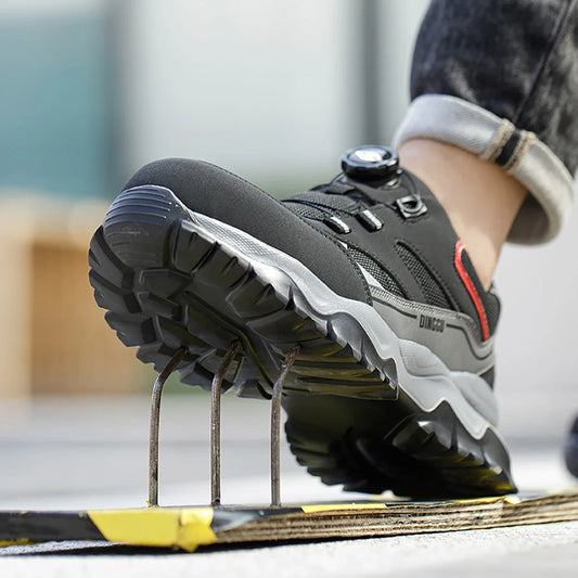 Rotating Button Breathable Work Shoes For Men Anti-smash Anti Puncture Safety Shoes Men Boots Indestructible Male Work Sneakers