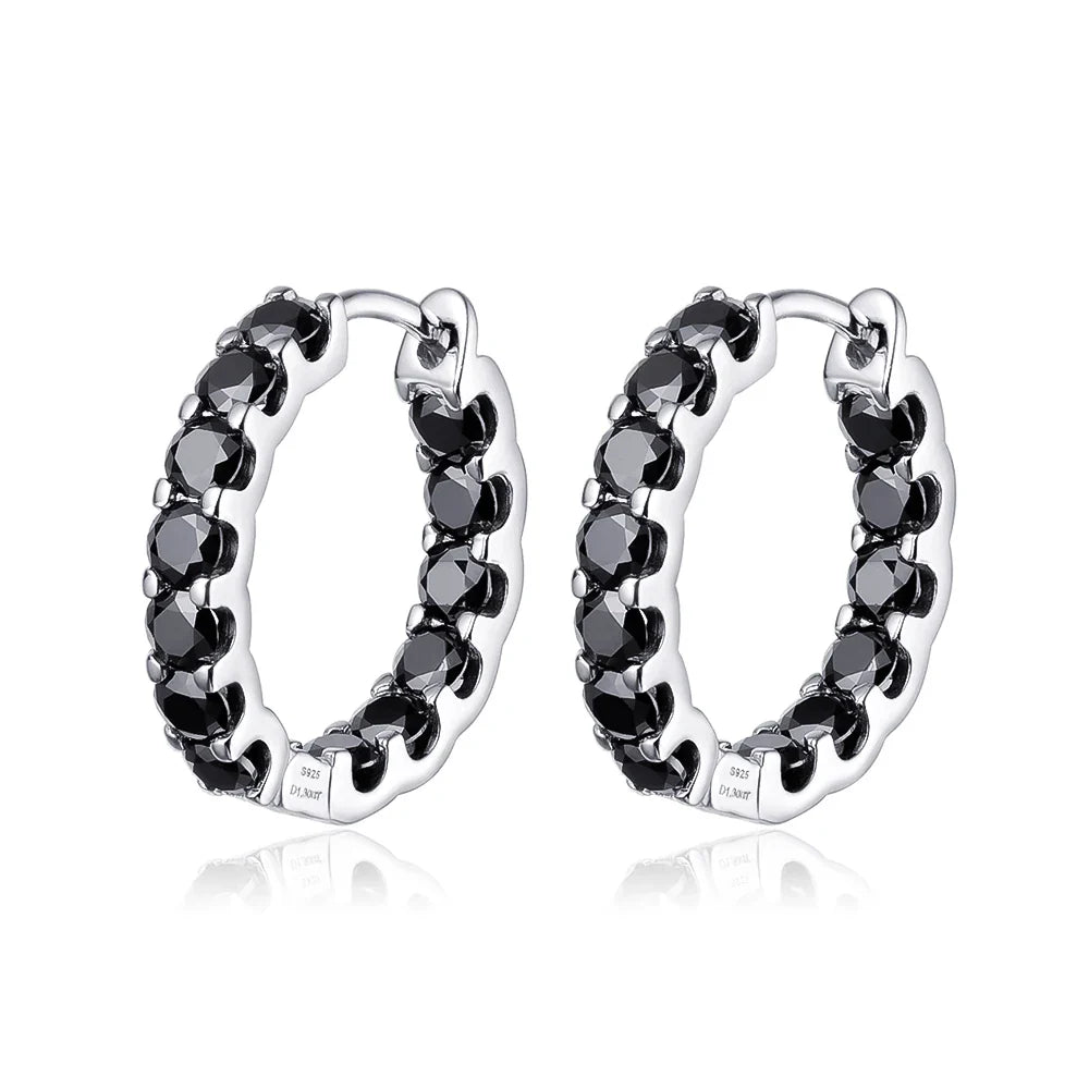 100% 925 Sterling Silver Real 2.6ct Moissanite Earring Hoops For Women Sparkling Wedding Party Luxury Fine Jewelry Gift