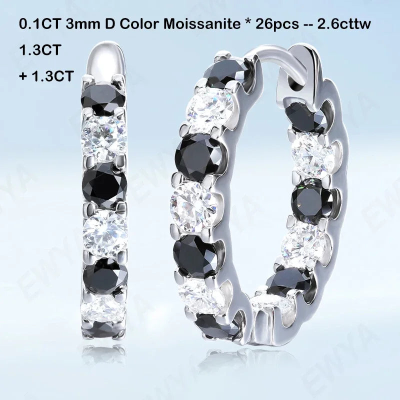 GRA Certified Real 3/4/5/6.5MM Black White Full Moissanite Tennis Bracelet for Men Women Original 925 Silver Link Bracelets