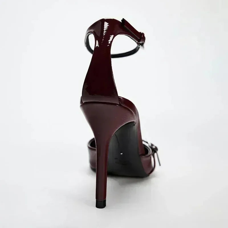 Silver Pink PVC Clear Heeled Sandals Women Pumps Sexy Rhinestones Thin High Heels Shoes Pointed Toes Party Nightclub Sandals
