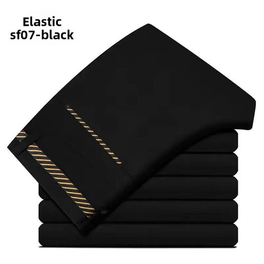 Men's Stretch Dress Pants Wrinkle Free, Slim Fit Business Trousers for Office, Spring Summer Lightweight Chino Slacks Black Blue