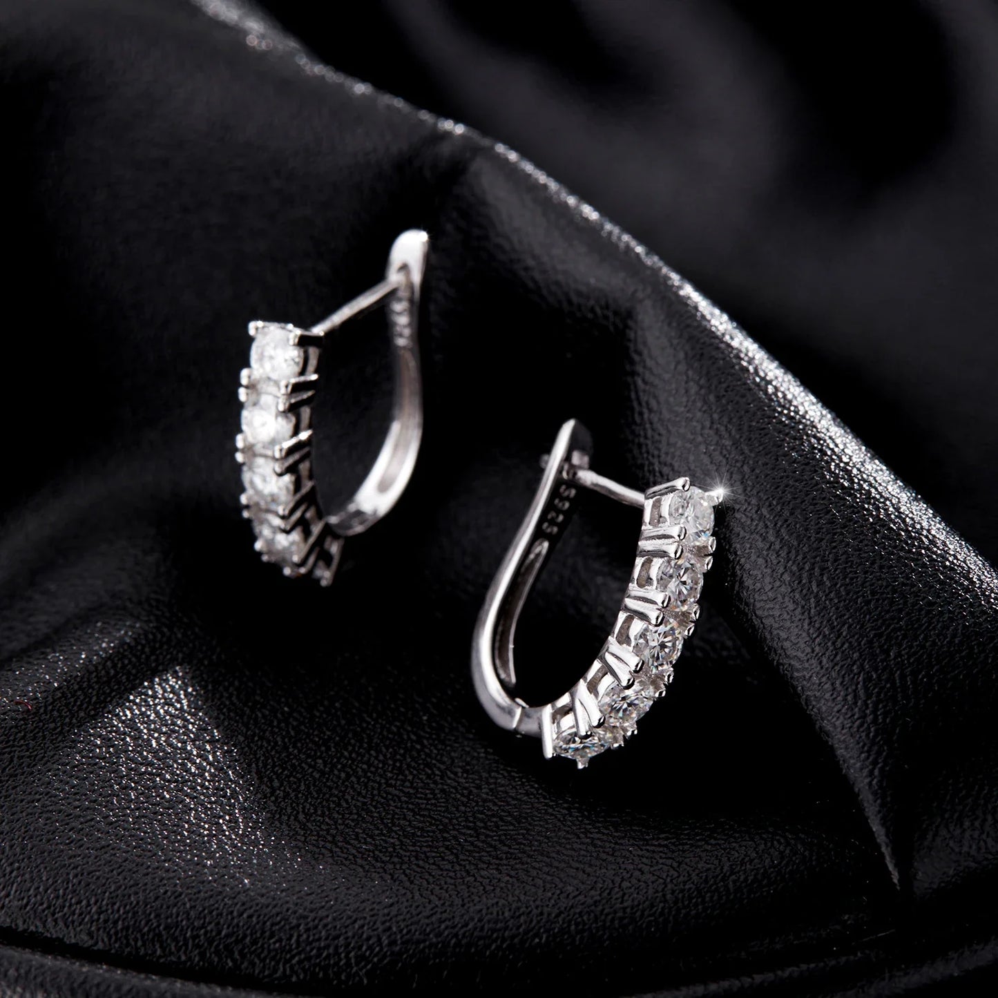D Color U Shape Moissanite Earrings 925 Sterling Silver Elegant Exquisite Hoop Earrings For Women Wedding Jewelry
