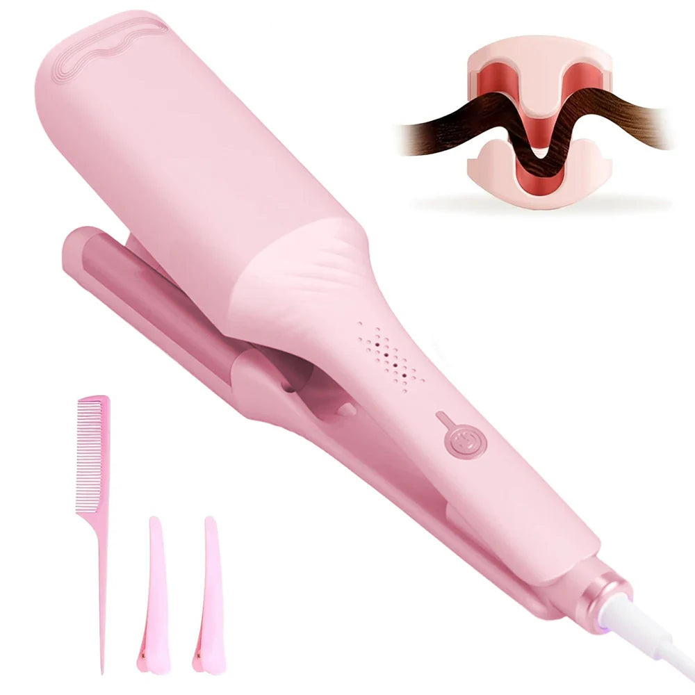 1.25 Inch Deep V-shaped Hair Curling Iron Ghost Waves Wave Perm Tourmaline Hair Curler With Multiple Temperature Her's Gifts
