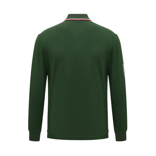 Men's polo shirt Europe Italy long sleeve casual high-end cotton embroidery luxury stitching contrast color original design