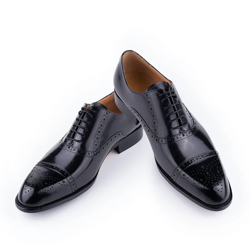 Luxury Mens Leather Wedding Shoes China Factory Hot Selling Handmade Genuine Men Formal Dress Shoes Lace-Up Classic Brogue Shoe