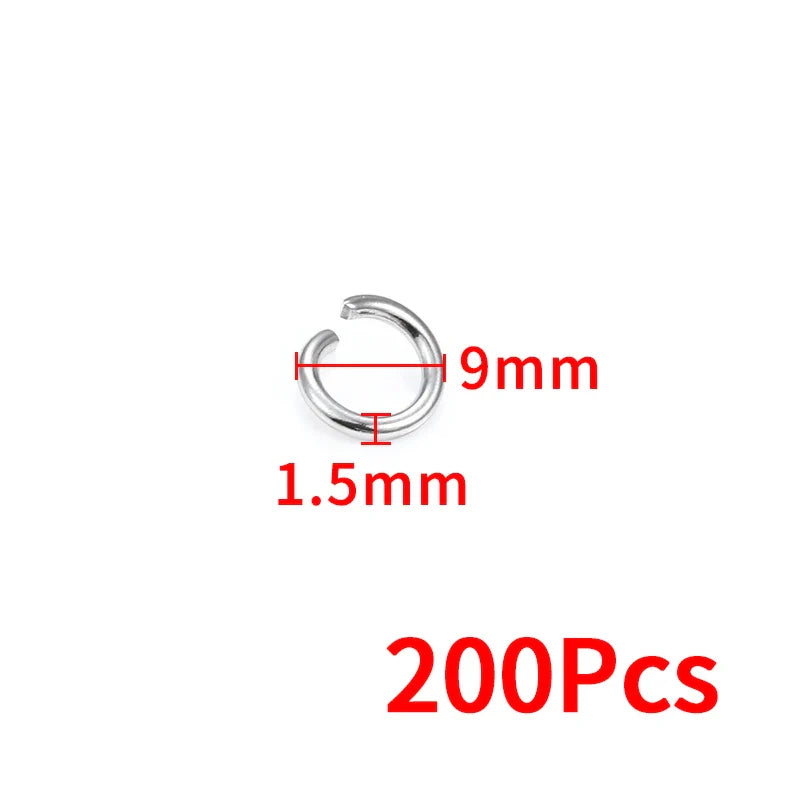 1.5mm Thick Stainless Steel Width 8mm 9mm 10mm 12mm Open Jump Rings For Jewelry Making Supplies Accessories Findings Not Fade