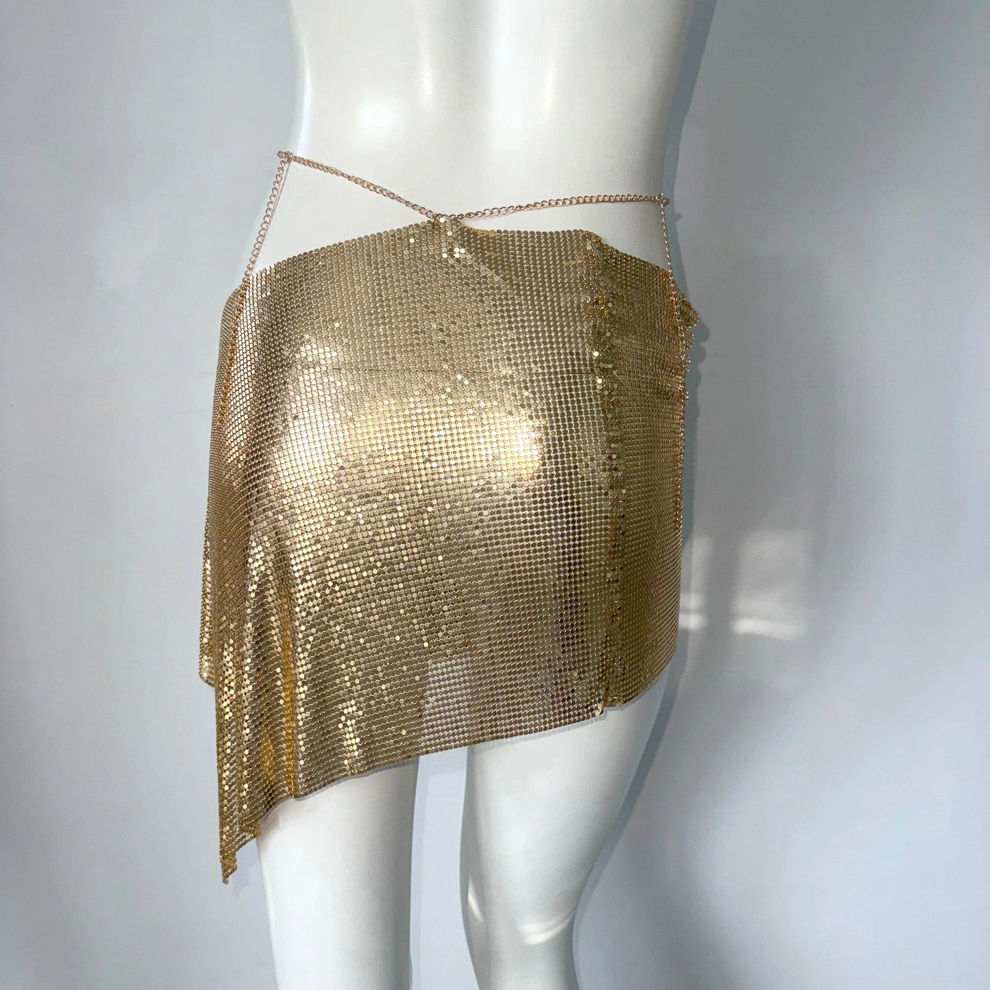 Sequined Skirt Music Festival Hot Selling Spicy Girl Half Skirt Metal Splicing A-line Skirt Ins Short Skirt