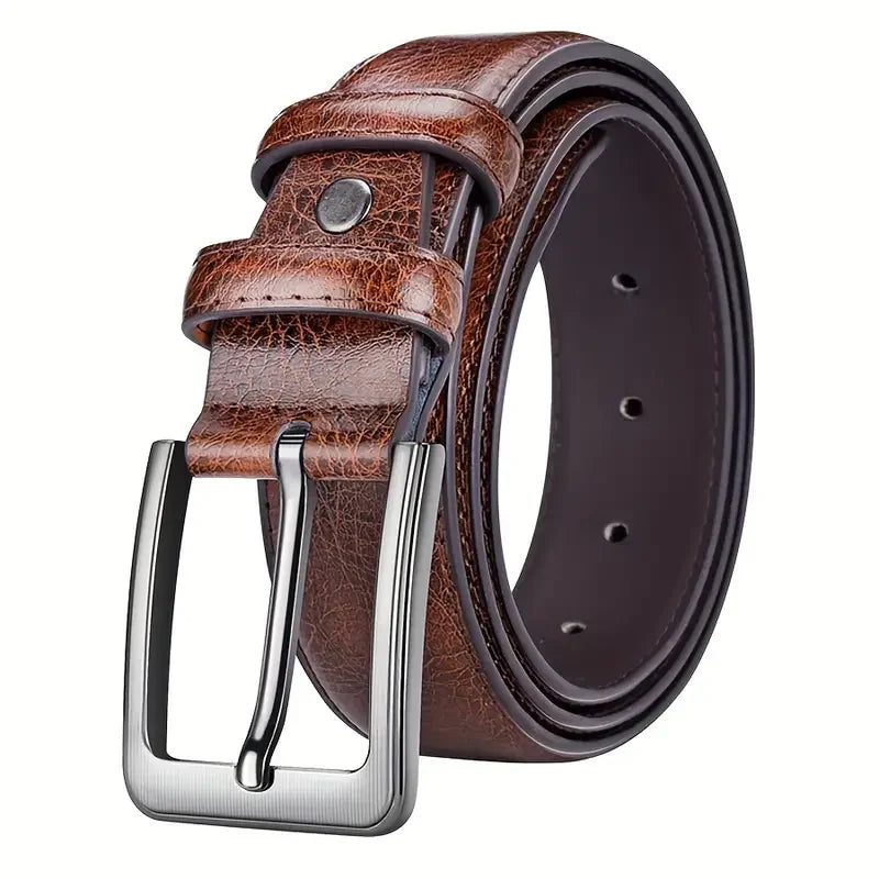 Genuine Leather For Men's High Quality Buckle Jeans Cowskin Casual Belts Business Cowboy Waistband Male Fashion Designer