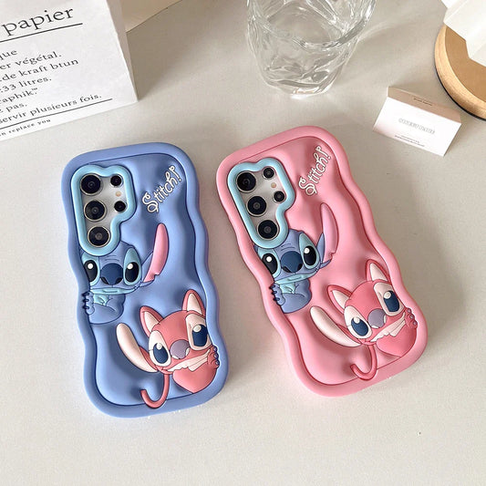 Cartoon Stereoscopic Stitch Angel Phone Case for Samsung Galaxy