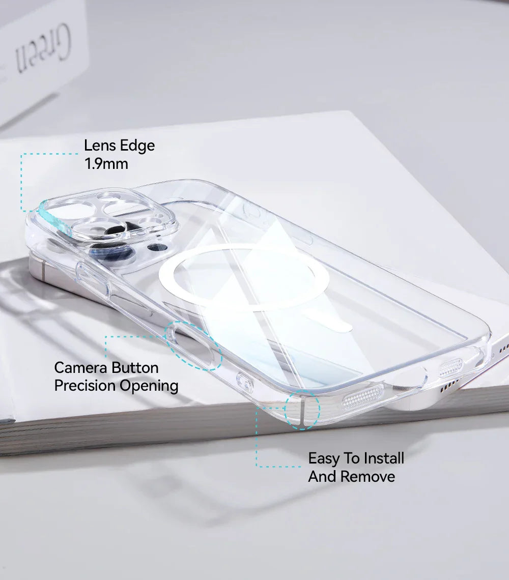 Magnetic Case For iPhone 17 Pro Max Case Anti Yellow Transparent Cover For iPhone 17 Pro Max Wireless Charger Thin Cover