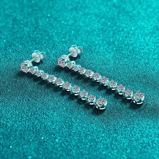 Full Moissanite Earrings for Women S925 Sterling Silver with Gold Plated Ear Stud Wedding Party Luxury Earring Jewelry