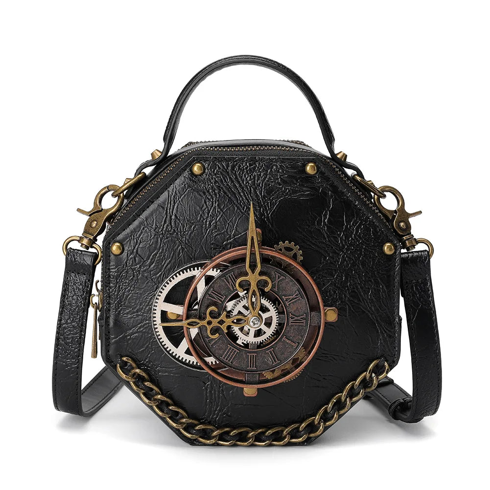 Norbinus Steampunk Bolsas de Ombro Único Vintage Femininas Bolsas Góticas Carteiro Transversal Rebite Superior Alça Bolsas Mochila
