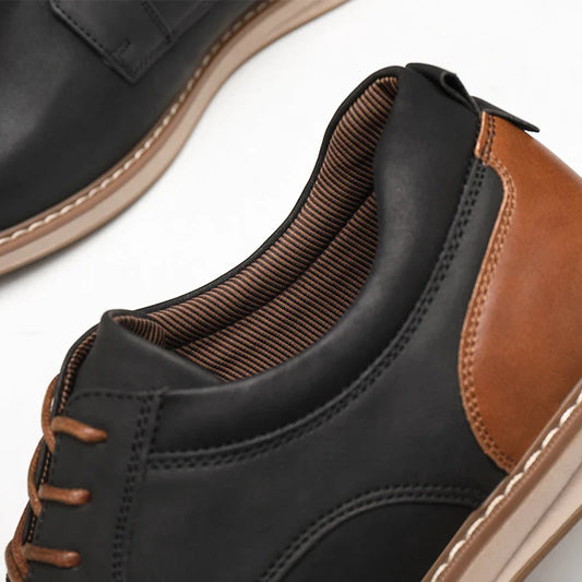 Shoes For Men Spring/Summer Pu Leather Breathable Casual Shoes Lace up Office Style Business Men's Sneaker