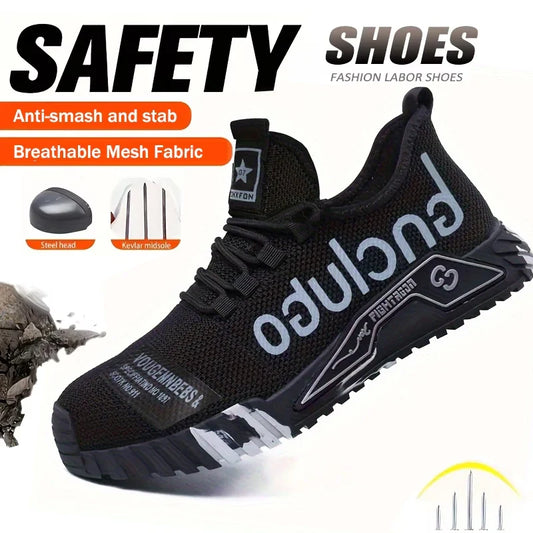 Lightweight Steel Toe Safety Shoes Men Anti-puncture Work Shoes Men Breathable Industrial Shoes Indestructible Work Safety Boots