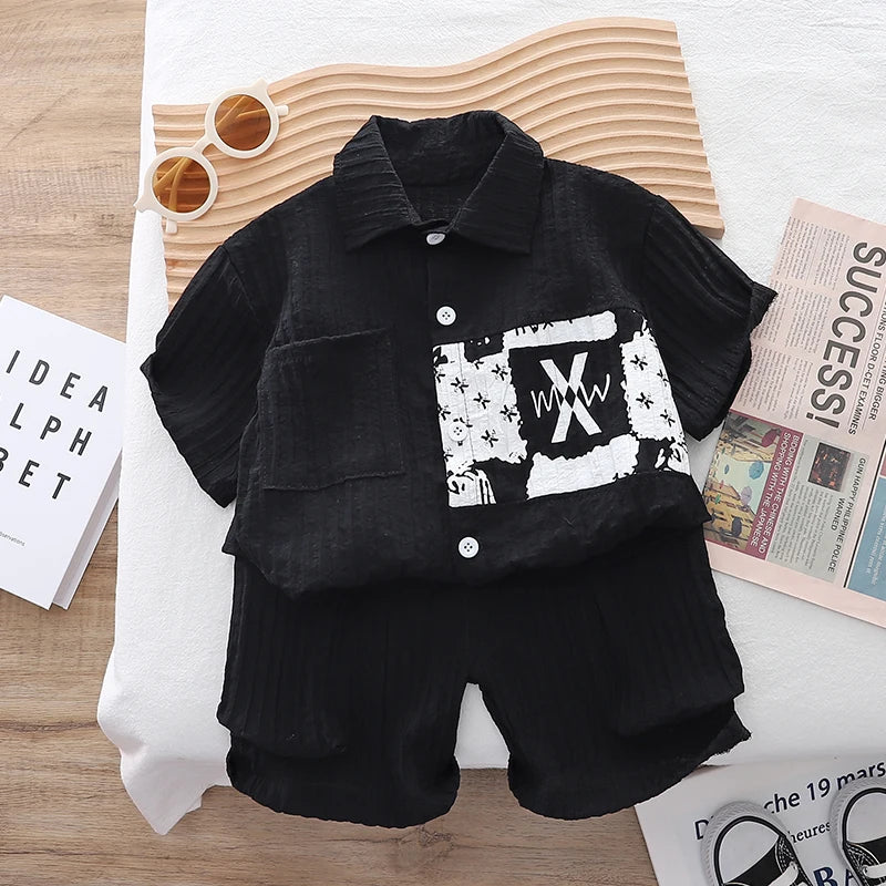 New Summer Baby Clothes Suit Children Boys Casual Letter T Shirt Shorts 2Pcs/Sets Kids Outfits Toddler Costume Infant Tracksuits