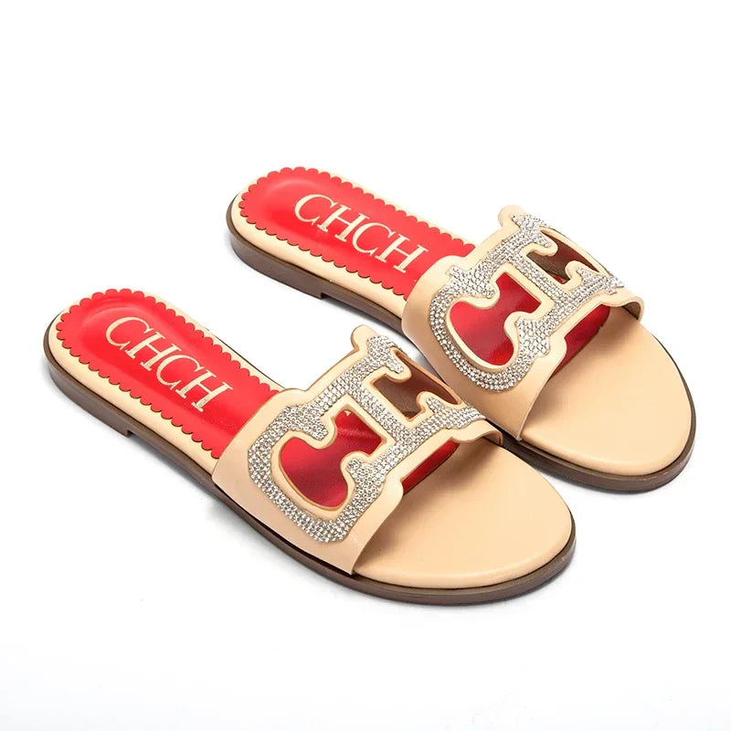 Woman's Beach Shoes 2025 Summer New Indoor Fashion Sandals Bathroom Flat Shoes Home Slippers