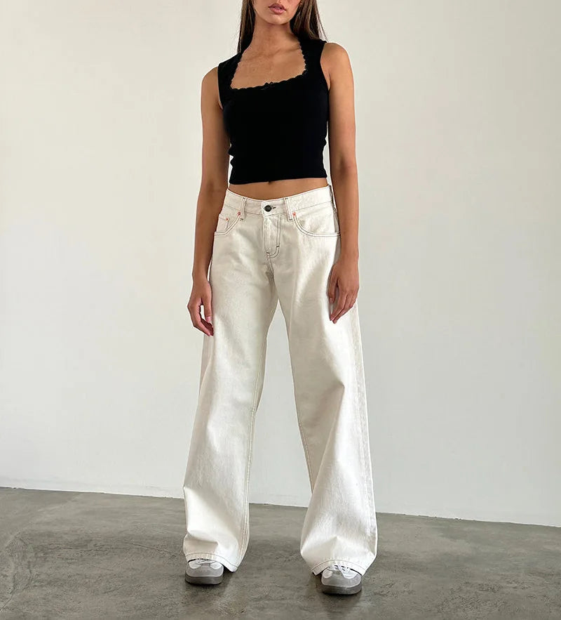 Retro Y2K Jeans Fashion Women Autumn High Waist