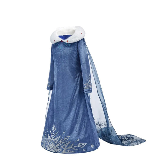 Children Snow Queen Princess Dress Winter Girl Elsa Costume Carnival Birthday Holiday Party Dress Kids New Outfit Clothes 2025