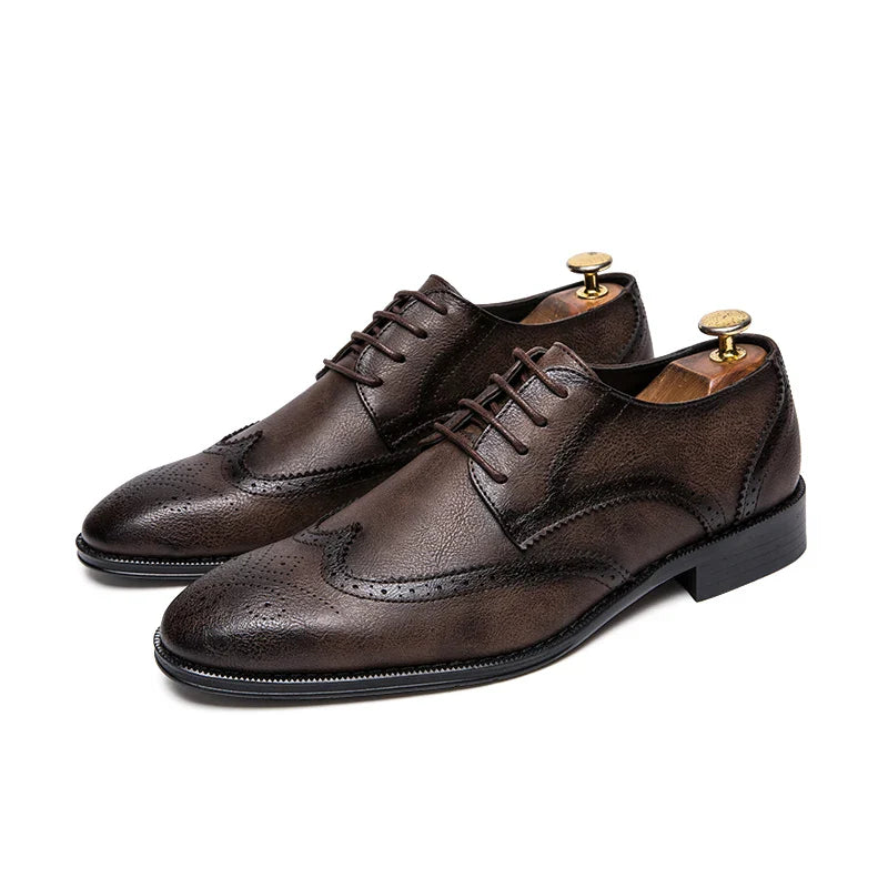 Men's Dress Shoes High Quality Oxford Leather Shoes Men Classic Casual Business Brogues Leahter Shoes Men Wedding Formal Shoes