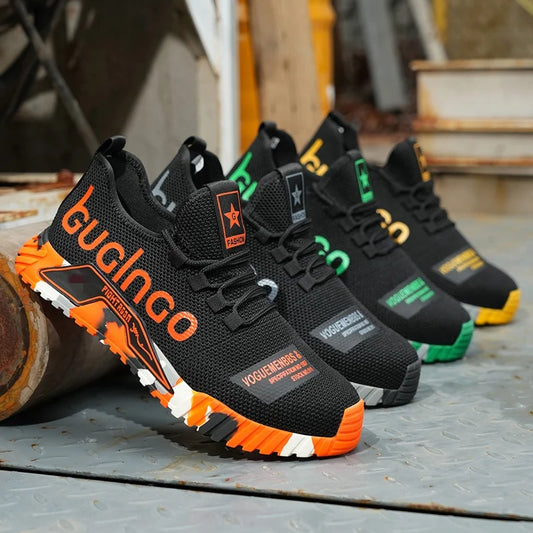 Fashion Sports Shoes Work Boots Puncture-Proof Safety Shoes Men Steel Toe Shoes Security Indestructible Protective Shoes