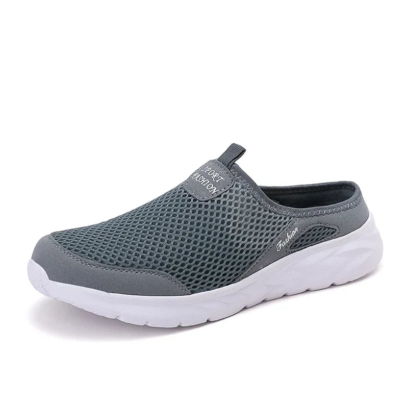 Casual Shoes Men Summer Half Shoes Slippers Slides Slip on Shoes Men Mesh Breathable Soft Comfortable Slippers for Men