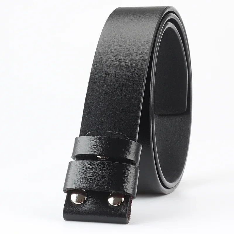 Original Genuine Leather Belt No Buckle for Smooth Buckle Cowboy Black Brown Belt Body Straps Without Buckle for Men Accessories