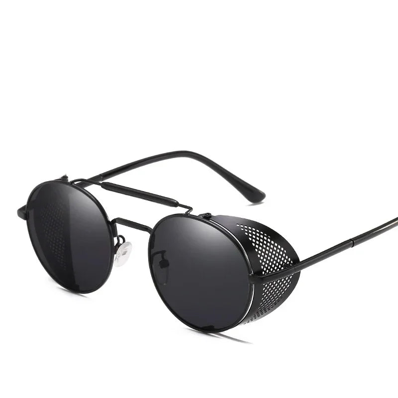 Retro Round Metal Sunglasses Steampunk Men Women Brand Designer Glasses Oculos De Sol Shades UV Protection