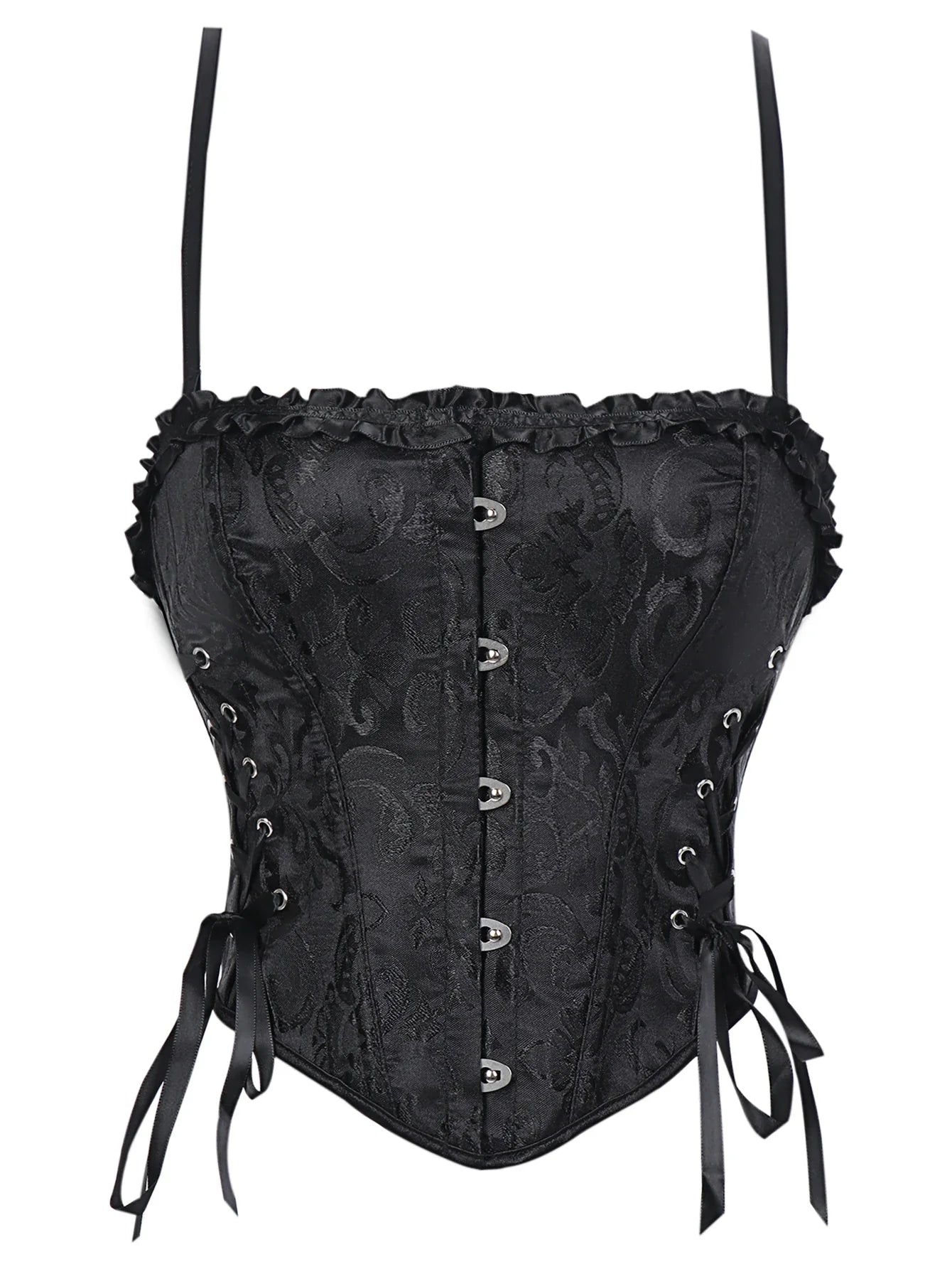Double halter lace-trimmed corset for ladies a court shaping top