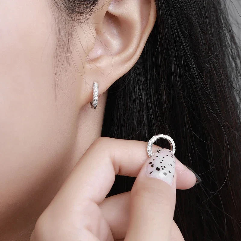 Full Moissanite Diamond Earrings 925 Sterling Silver with Gold Plated Wedding Engagement Party Fine Jewelry for Women