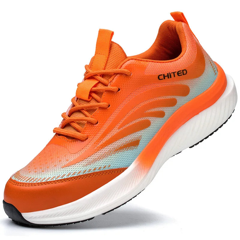 Soft-soled non-slip safety shoes four seasons models men's anti-smash anti-puncture steel head safety shoes new models