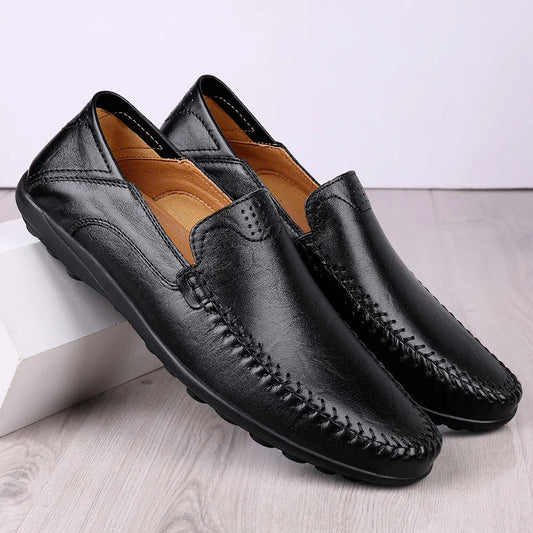 Men's Stitching None Slip Genuine Leather Shoes Handmade Loafer Business Wedding Plus Size Formal Casual Shoes for Men