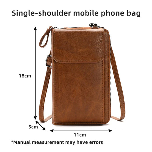 Fashionable single-shoulder bag, versatile crossbody bag, colorful mobile phone bag, large-capacity coin purse