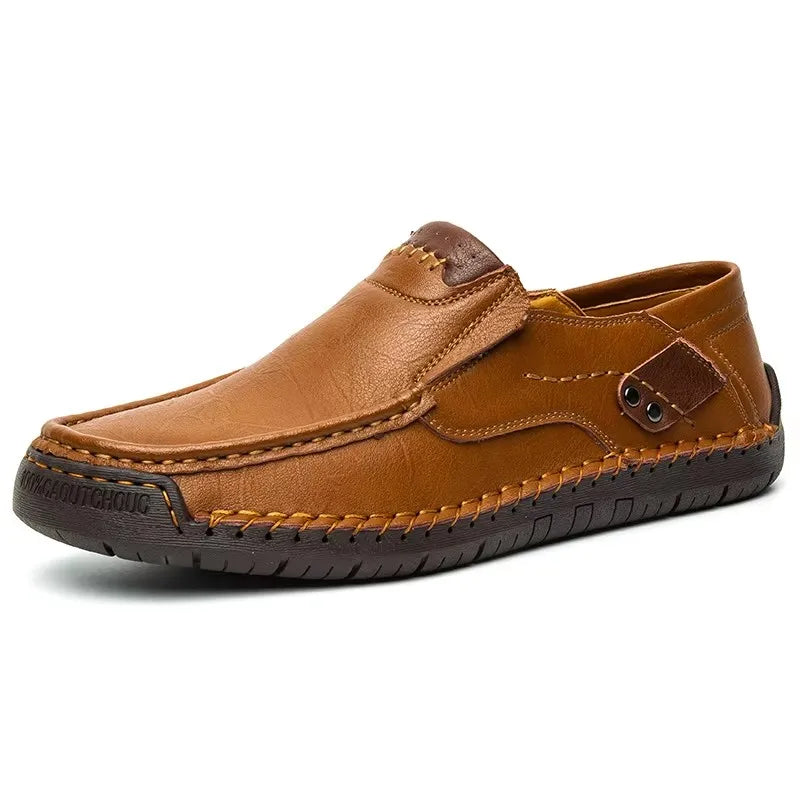 New Fashion Men Casual Shoes Handmade Leather Loafers Comfortable Men's Shoes Quality Split Leather Flat Driving Shoes Size 48