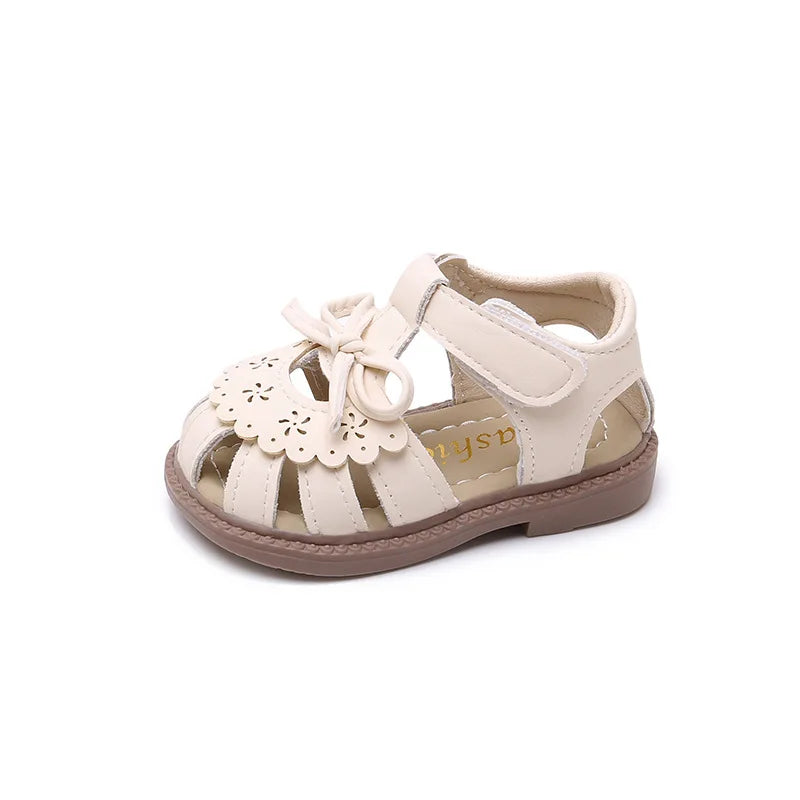 Summer Baby Girls Sandals Cut-Outs Lace Princess Shoes Children Sandals Anti Slip Soft Sole Toddler Kids Beach Shoes Size 15-25