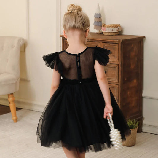 Vestido de Verão para Meninas de 3 a 10 Anos sem Mangas, Vestido Simples de Princesa Infantil, Vestido Curto para Eventos, Apresentações e Festas de Aniversário
