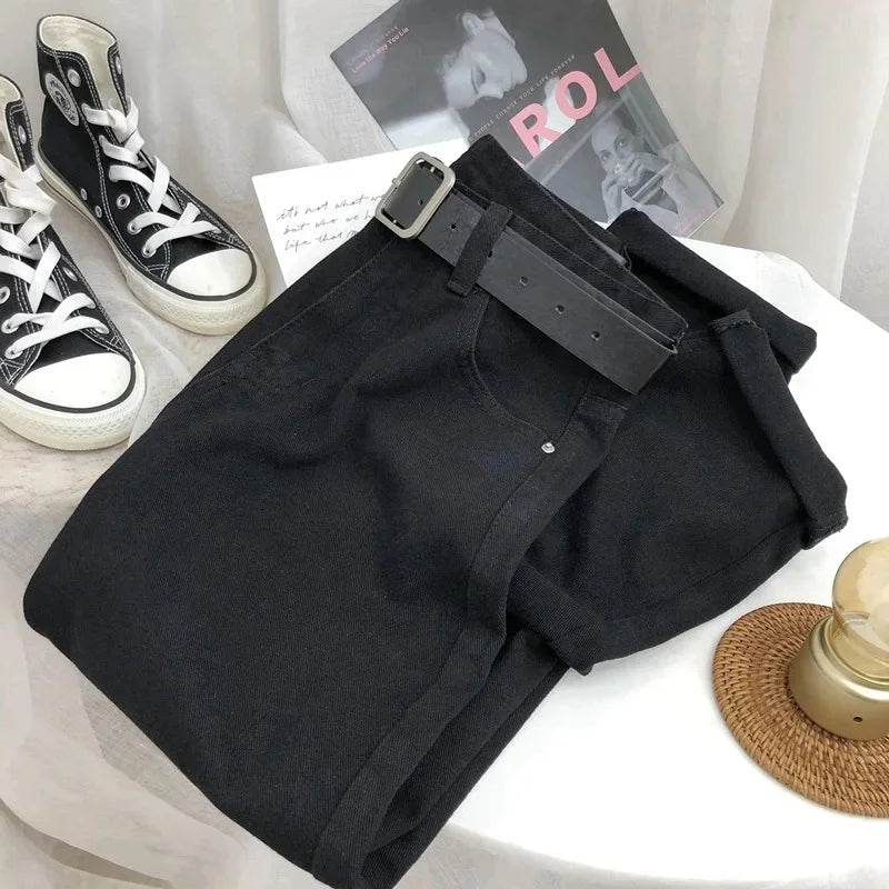 High Waist Harlan Denim Jeans Straight Leg Loose Fit