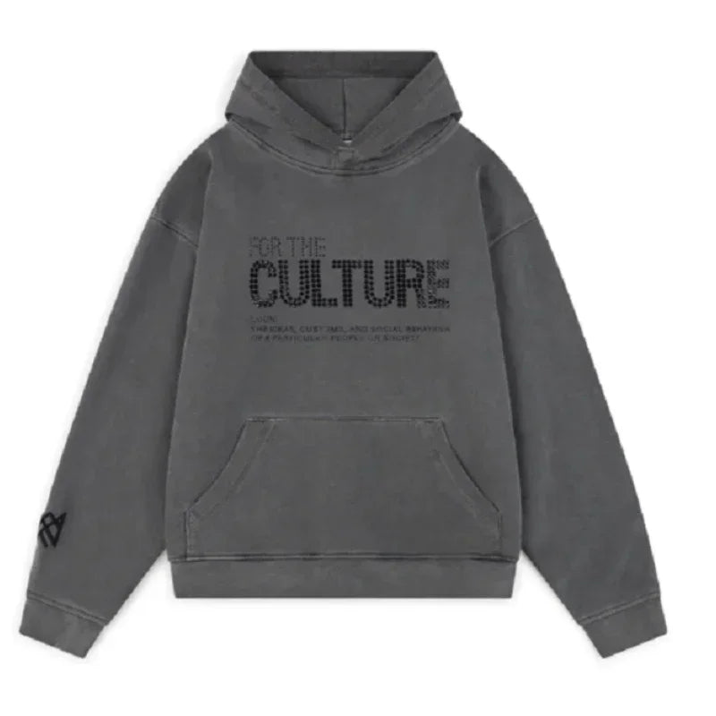 Vintage Men Monogrammed Applique Print Style Y2k Slouchy Loose New Fashion Couple Hoodie Tracksuit Streetwear Street in Winter