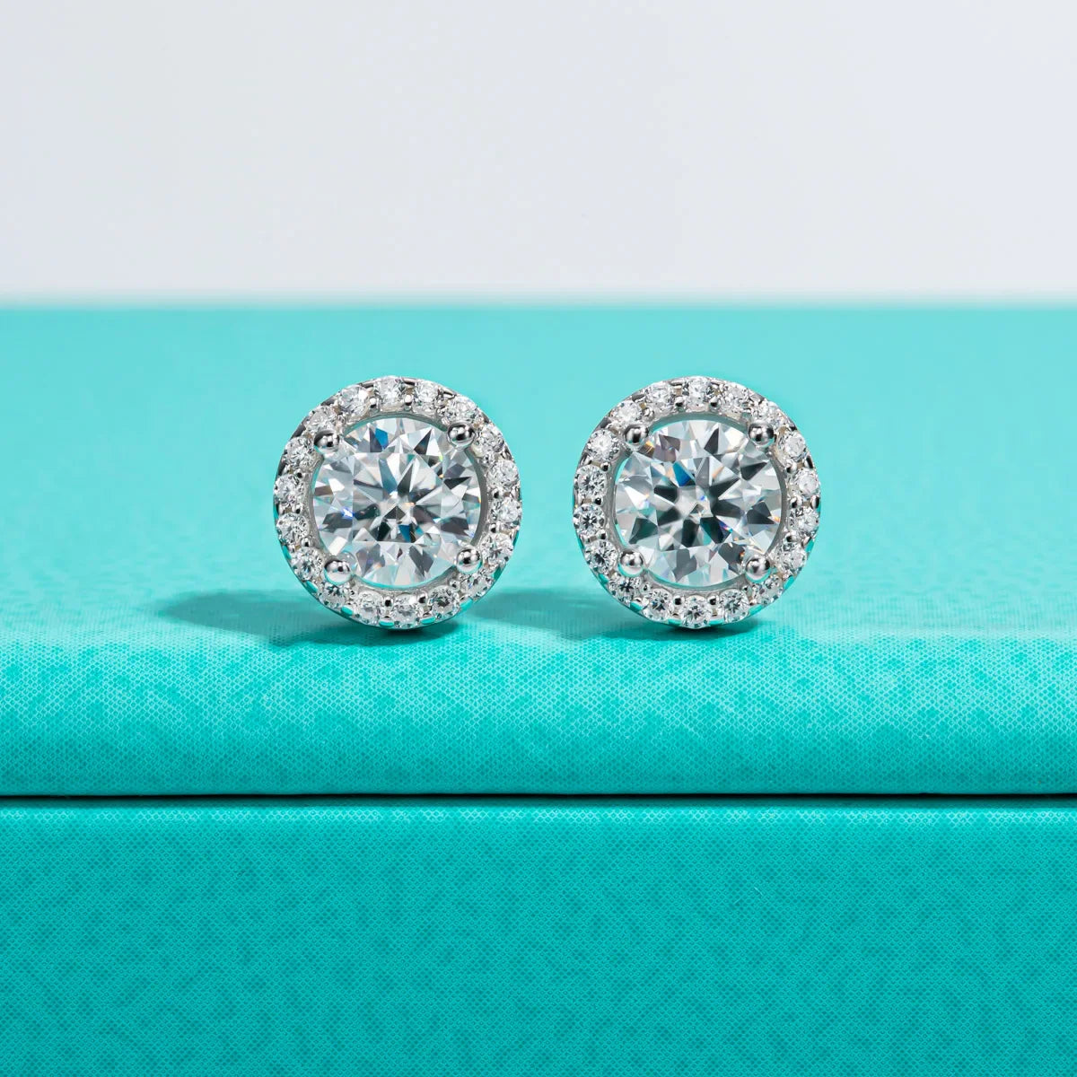 1cttw D Color Round Cut Moissanite Diamond 925 Sterling Silver Stud Earrings For Woman Jewelry Wholesale