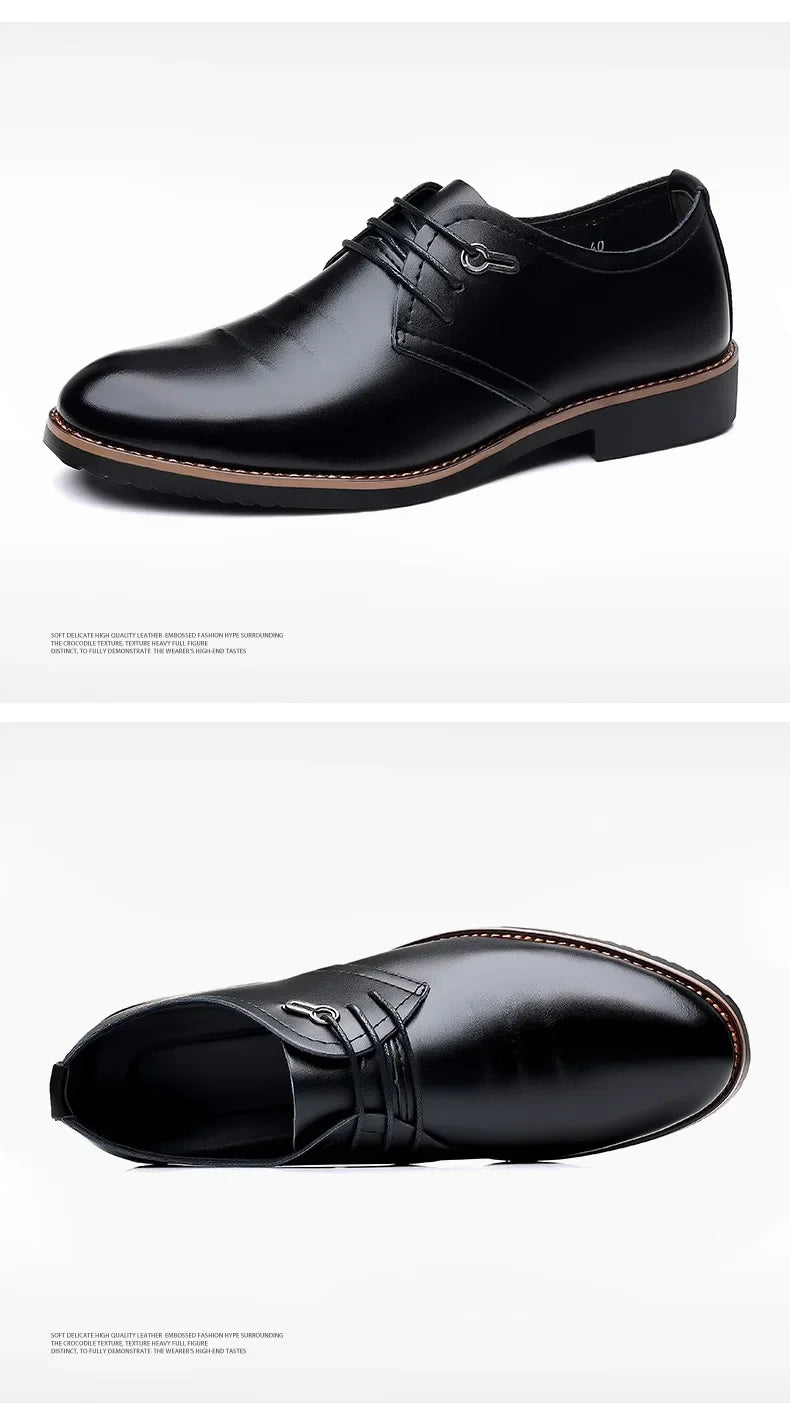 Mens Formal Business Oxford Shoes Classic Leather Dress Shoes for Wedding and Office